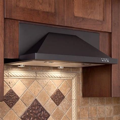 black stainless steel slim under cabinet hood|black range hood under cabinet.